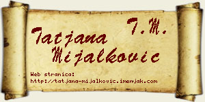 Tatjana Mijalković vizit kartica